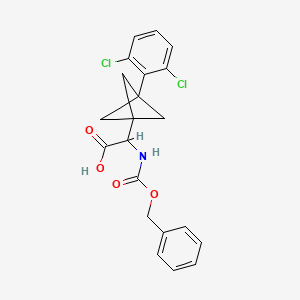 molecular formula C21H19Cl2NO4 B2990567 2-[3-(2,6-Dichlorophenyl)-1-bicyclo[1.1.1]pentanyl]-2-(phenylmethoxycarbonylamino)acetic acid CAS No. 2287266-51-5
