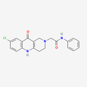 molecular formula C20H18ClN3O2 B2990570 2-(8-chloro-10-oxo-3,4-dihydrobenzo[b][1,6]naphthyridin-2(1H,5H,10H)-yl)-N-phenylacetamide CAS No. 1226456-01-4