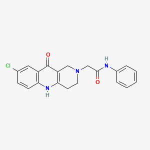 molecular formula C20H18ClN3O2 B2990570 2-(8-氯-10-氧代-3,4-二氢苯并[b][1,6]萘啶-2(1H,5H,10H)-基)-N-苯基乙酰胺 CAS No. 1226456-01-4