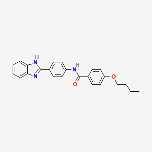 molecular formula C24H23N3O2 B2990573 N-[4-(1H-benzimidazol-2-yl)phenyl]-4-butoxybenzamide CAS No. 476634-01-2