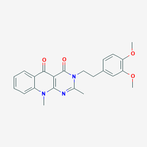 molecular formula C23H23N3O4 B2990578 3-(3,4-dimethoxyphenethyl)-2,10-dimethylpyrimido[4,5-b]quinoline-4,5(3H,10H)-dione CAS No. 896076-58-7