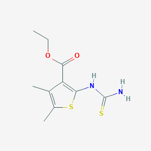 molecular formula C10H14N2O2S2 B2990583 Ethyl 2-(carbamothioylamino)-4,5-dimethylthiophene-3-carboxylate CAS No. 361368-64-1