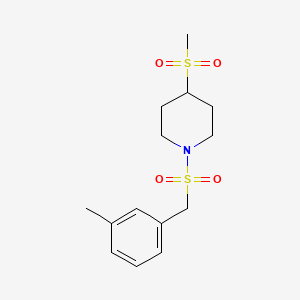 molecular formula C14H21NO4S2 B2990585 1-((3-Methylbenzyl)sulfonyl)-4-(methylsulfonyl)piperidine CAS No. 1705045-88-0