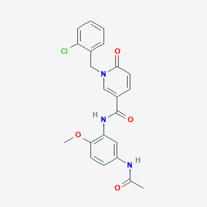 molecular formula C22H20ClN3O4 B2990593 N-(5-乙酰氨基-2-甲氧苯基)-1-(2-氯苄基)-6-氧代-1,6-二氢吡啶-3-甲酰胺 CAS No. 946279-34-1