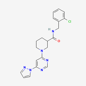 N-[(2-chlorophenyl)methyl]-1-(6-pyrazol-1-ylpyrimidin-4-yl)piperidine-3-carboxamide