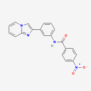 molecular formula C20H14N4O3 B2990606 N-(3-{imidazo[1,2-a]pyridin-2-yl}phenyl)-4-nitrobenzamide CAS No. 313266-18-1