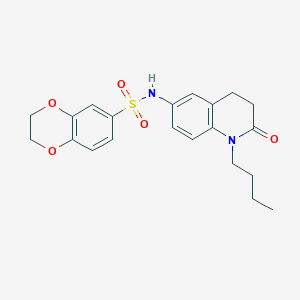 molecular formula C21H24N2O5S B2990616 N-(1-丁基-2-氧代-1,2,3,4-四氢喹啉-6-基)-2,3-二氢苯并[b][1,4]二噁英-6-磺酰胺 CAS No. 941906-45-2