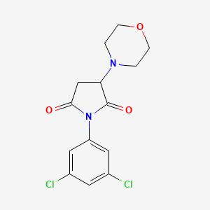 molecular formula C14H14Cl2N2O3 B2990621 1-(3,5-Dichlorophenyl)-3-(4-morpholinyl)pyrrolidine-2,5-dione CAS No. 32809-12-4