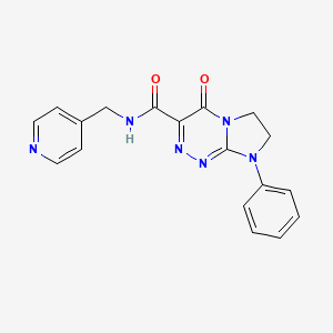 molecular formula C18H16N6O2 B2990624 4-oxo-8-phenyl-N-(pyridin-4-ylmethyl)-4,6,7,8-tetrahydroimidazo[2,1-c][1,2,4]triazine-3-carboxamide CAS No. 946279-20-5