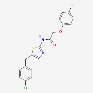 molecular formula C18H14Cl2N2O2S B2990626 N-[5-(4-chlorobenzyl)-1,3-thiazol-2-yl]-2-(4-chlorophenoxy)acetamide CAS No. 301176-40-9