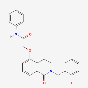 molecular formula C24H21FN2O3 B2990629 2-[[2-[(2-氟苯基)甲基]-1-氧代-3,4-二氢异喹啉-5-基]氧基]-N-苯基乙酰胺 CAS No. 850907-04-9