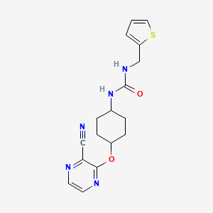 molecular formula C17H19N5O2S B2990633 1-((1r,4r)-4-((3-氰基吡嗪-2-基)氧基)环己基)-3-(噻吩-2-基甲基)脲 CAS No. 2034399-19-2