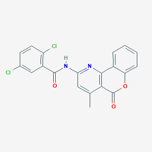 molecular formula C20H12Cl2N2O3 B2990646 2,5-dichloro-N-(4-methyl-5-oxo-5H-chromeno[4,3-b]pyridin-2-yl)benzamide CAS No. 851411-22-8
