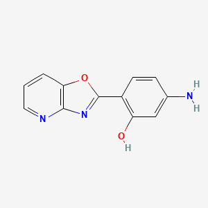 molecular formula C12H9N3O2 B2990649 5-Amino-2-([1,3]oxazolo[4,5-b]pyridin-2-yl)phenol CAS No. 131985-96-1