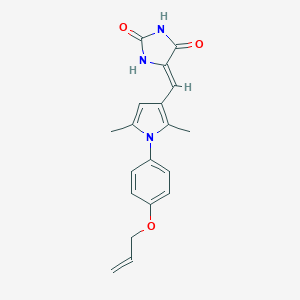 molecular formula C19H19N3O3 B299065 5-({1-[4-(allyloxy)phenyl]-2,5-dimethyl-1H-pyrrol-3-yl}methylene)-2,4-imidazolidinedione 
