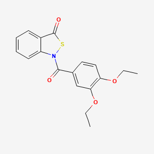 molecular formula C18H17NO4S B2990652 1-(3,4-diethoxybenzoyl)benzo[c]isothiazol-3(1H)-one CAS No. 877811-77-3