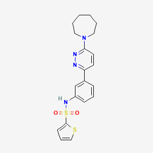 molecular formula C20H22N4O2S2 B2990656 N-(3-(6-(azepan-1-yl)pyridazin-3-yl)phenyl)thiophene-2-sulfonamide CAS No. 904826-44-4