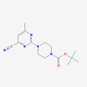 molecular formula C15H21N5O2 B2990660 Tert-butyl 4-(4-cyano-6-methylpyrimidin-2-yl)piperazine-1-carboxylate CAS No. 1266691-31-9