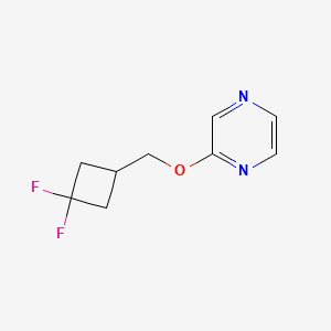 molecular formula C9H10F2N2O B2990675 2-[(3,3-二氟环丁基)甲氧基]吡嗪 CAS No. 2200107-21-5