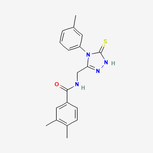 molecular formula C19H20N4OS B2990680 3,4-dimethyl-N-((5-thioxo-4-(m-tolyl)-4,5-dihydro-1H-1,2,4-triazol-3-yl)methyl)benzamide CAS No. 391887-27-7