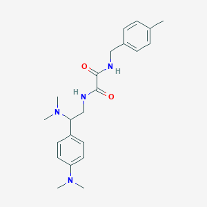 molecular formula C22H30N4O2 B2990685 N1-(2-(dimethylamino)-2-(4-(dimethylamino)phenyl)ethyl)-N2-(4-methylbenzyl)oxalamide CAS No. 941932-95-2