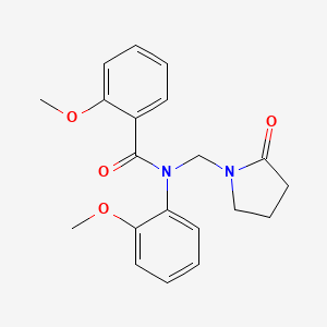 molecular formula C20H22N2O4 B2990690 2-methoxy-N-(2-methoxyphenyl)-N-((2-oxopyrrolidin-1-yl)methyl)benzamide CAS No. 852155-51-2