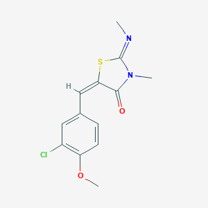 (2Z,5E)-5-(3-chloro-4-methoxybenzylidene)-3-methyl-2-(methylimino)-1,3-thiazolidin-4-one