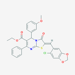 ethyl 2-[(6-chloro-1,3-benzodioxol-5-yl)methylene]-5-(3-methoxyphenyl)-3-oxo-7-phenyl-2,3-dihydro-5H-[1,3]thiazolo[3,2-a]pyrimidine-6-carboxylate