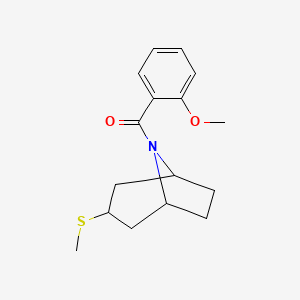molecular formula C16H21NO2S B2990714 (2-methoxyphenyl)((1R,5S)-3-(methylthio)-8-azabicyclo[3.2.1]octan-8-yl)methanone CAS No. 1706271-47-7