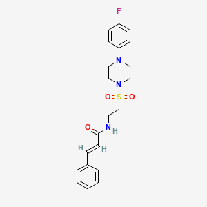 molecular formula C21H24FN3O3S B2990716 N-(2-((4-(4-氟苯基)哌嗪-1-基)磺酰基)乙基)肉桂酰胺 CAS No. 897618-78-9