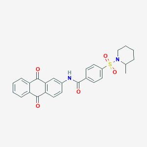 molecular formula C27H24N2O5S B2990724 N-(9,10-二氧代-9,10-二氢蒽-2-基)-4-((2-甲基哌啶-1-基)磺酰基)苯甲酰胺 CAS No. 500149-57-5