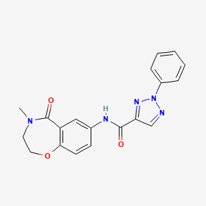 molecular formula C19H17N5O3 B2990726 N-(4-甲基-5-氧代-2,3,4,5-四氢苯并[f][1,4]恶杂环庚-7-基)-2-苯基-2H-1,2,3-三唑-4-甲酰胺 CAS No. 1327560-64-4