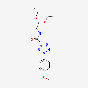 molecular formula C15H21N5O4 B2990735 N-(2,2-二乙氧基乙基)-2-(4-甲氧基苯基)-2H-四唑-5-甲酰胺 CAS No. 1396758-09-0