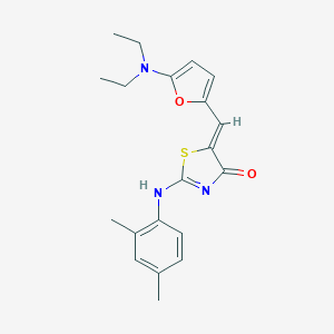 (5Z)-5-[[5-(diethylamino)furan-2-yl]methylidene]-2-(2,4-dimethylanilino)-1,3-thiazol-4-one