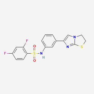 molecular formula C17H13F2N3O2S2 B2990740 N-(3-(2,3-二氢咪唑并[2,1-b]噻唑-6-基)苯基)-2,4-二氟苯磺酰胺 CAS No. 893974-46-4