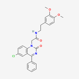 molecular formula C26H24ClN3O4 B2990742 2-(6-氯-2-氧代-4-苯基喹唑啉-1(2H)-基)-N-(3,4-二甲氧基苯乙基)乙酰胺 CAS No. 941982-53-2