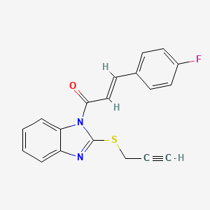 molecular formula C19H13FN2OS B2990753 (E)-3-(4-fluorophenyl)-1-(2-(prop-2-yn-1-ylthio)-1H-benzo[d]imidazol-1-yl)prop-2-en-1-one CAS No. 325850-76-8