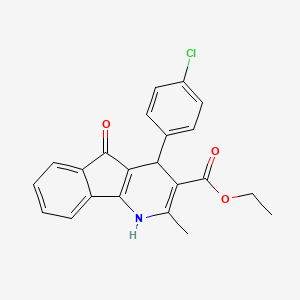 ethyl 4-(4-chlorophenyl)-2-methyl-5-oxo-4,5-dihydro-1H-indeno[1,2-b]pyridine-3-carboxylate