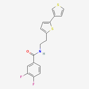 molecular formula C17H13F2NOS2 B2990761 N-(2-([2,3'-bithiophen]-5-yl)ethyl)-3,4-difluorobenzamide CAS No. 2034253-65-9