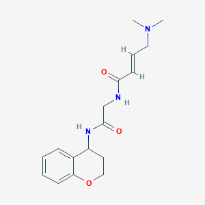 molecular formula C17H23N3O3 B2990764 (E)-N-[2-(3,4-Dihydro-2H-chromen-4-ylamino)-2-oxoethyl]-4-(dimethylamino)but-2-enamide CAS No. 2411325-51-2