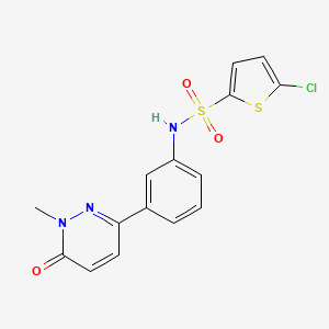 molecular formula C15H12ClN3O3S2 B2990767 5-chloro-N-(3-(1-methyl-6-oxo-1,6-dihydropyridazin-3-yl)phenyl)thiophene-2-sulfonamide CAS No. 899743-48-7