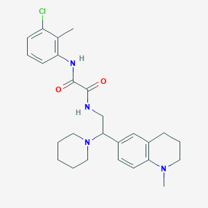 molecular formula C26H33ClN4O2 B2990769 N-(3-chloro-2-methylphenyl)-N'-[2-(1-methyl-1,2,3,4-tetrahydroquinolin-6-yl)-2-piperidin-1-ylethyl]ethanediamide CAS No. 922092-86-2