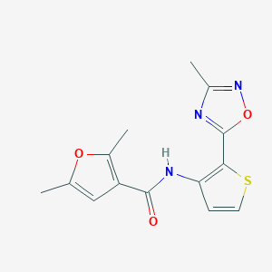 molecular formula C14H13N3O3S B2990774 2,5-dimethyl-N-[2-(3-methyl-1,2,4-oxadiazol-5-yl)thiophen-3-yl]furan-3-carboxamide CAS No. 1797959-21-7