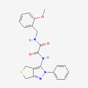 molecular formula C21H20N4O3S B2990781 N-[(2-甲氧基苯基)甲基]-N'-(2-苯基-4,6-二氢噻吩并[3,4-c]吡唑-3-基)草酰胺 CAS No. 899969-46-1