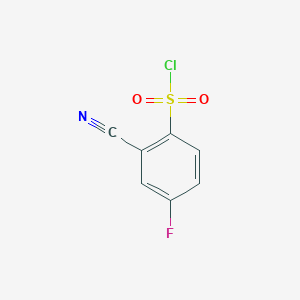 molecular formula C7H3ClFNO2S B2990782 2-Cyano-4-fluorobenzene-1-sulfonyl chloride CAS No. 1261674-26-3