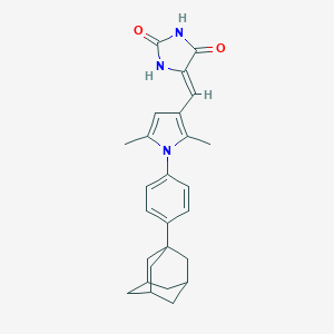 molecular formula C26H29N3O2 B299079 5-({1-[4-(1-adamantyl)phenyl]-2,5-dimethyl-1H-pyrrol-3-yl}methylene)-2,4-imidazolidinedione 