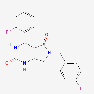 molecular formula C19H15F2N3O2 B2990791 6-(4-氟苄基)-4-(2-氟苯基)-3,4,6,7-四氢-1H-吡咯并[3,4-d]嘧啶-2,5-二酮 CAS No. 1021025-05-7