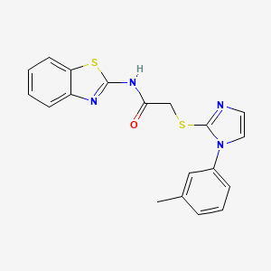 molecular formula C19H16N4OS2 B2990797 N-(苯并[d]噻唑-2-基)-2-((1-(间甲苯基)-1H-咪唑-2-基)硫代)乙酰胺 CAS No. 851131-17-4