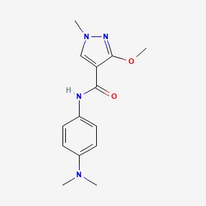 molecular formula C14H18N4O2 B2990800 N-(4-(dimethylamino)phenyl)-3-methoxy-1-methyl-1H-pyrazole-4-carboxamide CAS No. 1014027-54-3