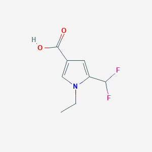 molecular formula C8H9F2NO2 B2990806 5-(Difluoromethyl)-1-ethylpyrrole-3-carboxylic acid CAS No. 2248349-24-6